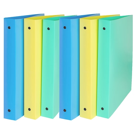 C-Line Products C-Line 3-Ring Binder, 1 Capacity, Assorted Colors, PK6 31710